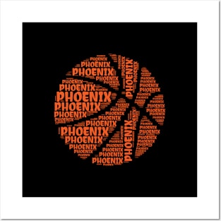 Phoenix Typography Design Basketball Posters and Art